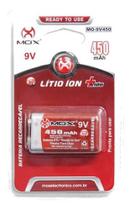 Kit 5 Bateria Pilha 9v 450 Mah Recarregável Original Lítio