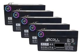 Kit 5 Baterias 12v 1,3ah Relógio Ponto Balança Rastreador Brinquedo Nf