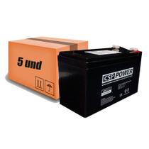 Kit 5 Baterias Csp Alarme Nobreak Cerca Eletrica 12v 7,2ah