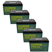 Kit 5 Baterias Estacionárias Duran 15AH 12V VRLA AGM Ciclo Profundo Bike Elétrica Patinete Moto Skat