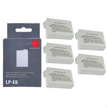 Kit 5 Baterias LP E8 Para Câmeras Canon EOS Rebel T2i T3i T4i T5i 550D 600D 650D 700D Kiss X4 X5 X6i X7i