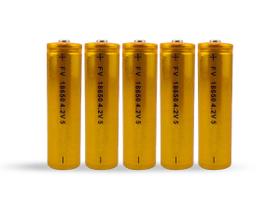 Kit 5 Baterias Recarregáveis 18650 4.2V Para Lanterna Tática