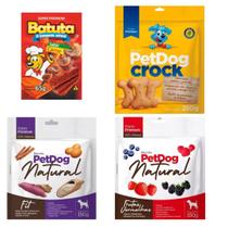 Kit 5 Batutas E 3 Petdog Natural Super Premium Para Cães