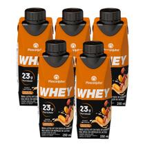Kit 5 Bebida Láctea Piracanjuba Whey Zero Lactose Pasta de Amendoim com 23g de Proteína 250ml