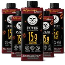 Kit 5 Bebida UHT Cappuccino Proteico 3 Corações Power 250ml Zero Lactose