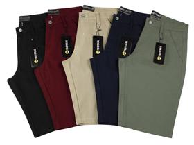 Kit 5 Bermuda Brim Lisa Masculina Sarja Premium Atacado Revenda