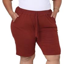 Kit 5 Bermuda Feminina Com Bolso Confortável Leve Plus Kit 5 Bermuda Feminina Com Bolso Confortável Leve Plus