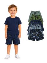 Kit 5 Bermuda Tactel Estampada Infanto Juvenil Para Meninos