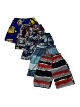 Kit 5 Bermuda Tactel Estampada Infanto Juvenil Para Meninos