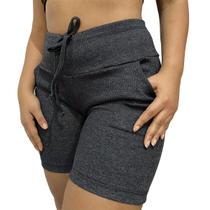 Kit 5 bermudas feminina cintura alta com elastano Kit 5 bermudas feminina cintura alta com elastano