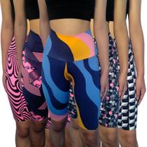 Kit 5 Bermudas Femininas Justas Cós Cintura Alta Estampas Sortidas Suplex Pp Ao Plus Size Kit 5 Bermudas Femininas Justas Cós Cintura Alta Estampas Sortidas Suplex Pp Ao Plus Size