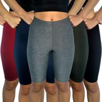 Kit 5 Bermudas Femininas Justas Elástico Lisas Cores Sortidas Suplex Pp ao Plus Size Kit 5 Bermudas Femininas Justas Elástico Lisas Cores Sortidas Suplex Pp ao Plus Size