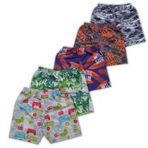 Kit 5 Bermudas Infantil de Menino Shorts de Verão Criança