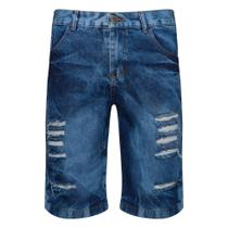 Kit 5 Bermudas Shorts Jeans Rasgadas Destroyed Polo Attack - Varias Tonalidades