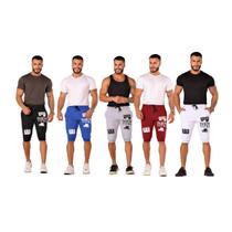 Kit 5 Bermudas Skinny Masculina Jogger Moletom New York Verão Kit 5 Bermudas Skinny Masculina Jogger Moletom New York Verão