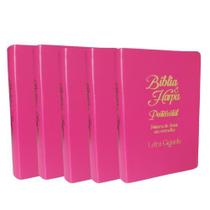 Kit 5 Biblia Sagrada Luxo Letra Gigante c/ Harpa