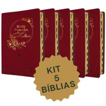 Kit 5 Bíblias de Estudo Pão Diário NVT - Estudo diário Grupo Jovem Escola Bíblica Dominical EBD