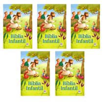 Kit 5 Bíblias Linda Infantil Pequena Capa Brochura Biblia