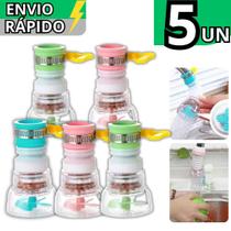 Kit 5 Bico De Torneira Arejador De Torneira Chuveirinho Com Filtro Giratório Retrátil 360 Lavatório