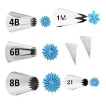 Kit 5 Bicos De Confeitar Pitanga Aberta Wilton + Saco Conf