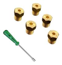 Kit 5 Bicos Injetor Converter P Gás Encanado + Chave Canhão