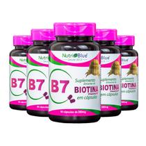 Kit 5 Biotina Firmeza Crescimento Saúde Cabelos Unhas Pele