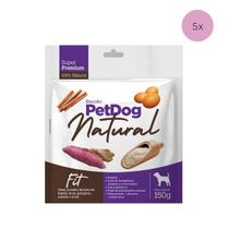KIT 5 Biscoito para Cães Pet Dog Natural Fit 150g