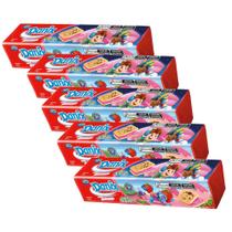Kit 5 Biscoito Recheado Danix Sabor Morango com 130g Kit 5 Biscoito Recheado Danix Sabor Morango com 130g