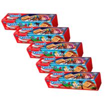 Kit 5 Biscoito Recheado Danix Smurfs Sabor Chocolate 130g Kit 5 Biscoito Recheado Danix Smurfs Sabor Chocolate 130g