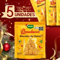 Kit 5 Biscoitos de Natal Bauducco Tradicional, Crocante e Ideal para as Festas Presenteavel