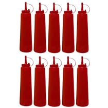 Kit 5 Bisnaga Pote Plástico Para Ketchup 400ml Com Tampa