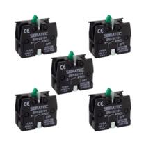 Kit 5 bloco contato zb2 be 101 1na verde sibratec