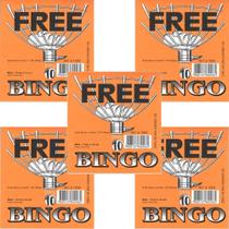 Kit 5 Blocos de Cartelas Bingo - 11x10 cm - Total 500 cartelas - Free