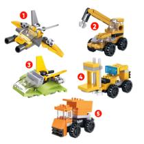 Kit 5 Blocos De Montar Inblox Creator Caminhão Trator Nave