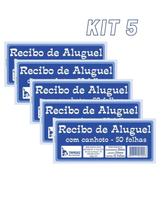 Kit 5 Blocos Recibo De Aluguel Com Canhoto Tamoio 50 Folhas