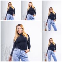 Kit 5 Blusa básica feminina cacharrel/gola alta