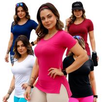 Kit 5 blusa tapa bumbum viscose fitness academia esportes