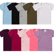 Kit 5 Blusas Caneladas Infantis - Sortida - Ame Kids Kit 5 Blusas Caneladas Infantis - Sortida - Ame Kids