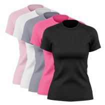 Kit 5 Blusas Feminina Dry Academia Camiseta Camisa Esporte
