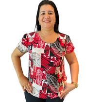 Kit 5 Blusas Feminina Estampada Versátil Manga Curta