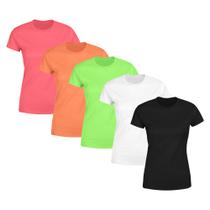 Kit 5 Blusas Feminina Tshirt Camiseta Baby Look Lisa Premium