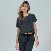Kit 5 Blusas Vekyo Casual Feminina Cropped Estampada Gratidão