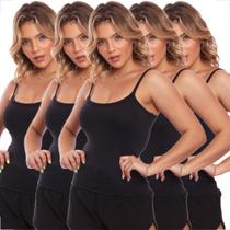 Kit 5 Blusinha Alcinha Regata Fitness Canelada Básica