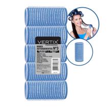 Kit 5 Bobes Autoaderentes p/ Cabelo Profissional Azul N3 Vertix