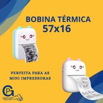 Kit 5 Bobina Térmica 57mm Não Adesivo Branco / Rolo Para Mini Impressora Portátil Kit 5 Bobina Térmica 57mm Não Adesivo Branco / Rolo Para Mini Impressora Portátil