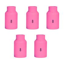 Kit 5 Bocais de Cerâmica Gás Lens Nº08 TE444 Tocha Tig Oximig