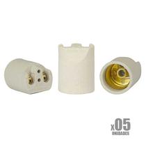 Kit 5 Bocal Soquete de Porcelana Liso E27 Spot Plafon C/ Borne G20 Kit 5 Bocal Soquete de Porcelana Liso E27 Spot Plafon C/ Borne G20