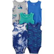 Kit 5 bodies manga regata carter's - jacaré - menino - 100% algodão Kit 5 bodies manga regata carter's - jacaré - menino - 100% algodão