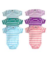 Kit 5 body listrado manga curta bebê baby bodies môdelos cores menina menino 100% algodão