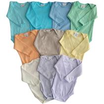 Kit 5 Body Manga Longa Inverno Algodão Confortavel para Enxoval do Bebê